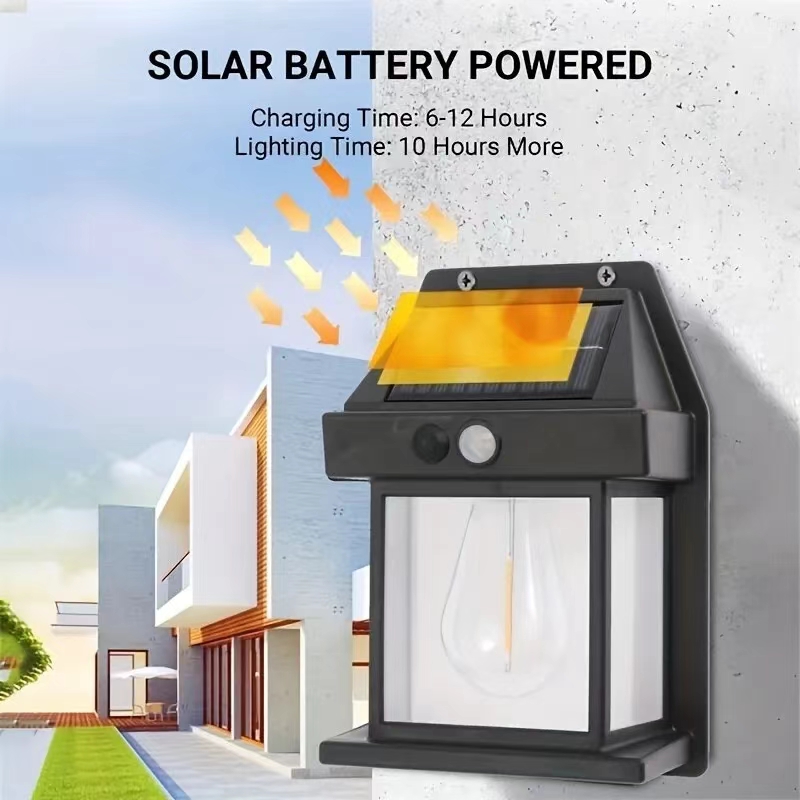 Outdoor Power House - 태양광 야외 방수 LED 벽등, 정원