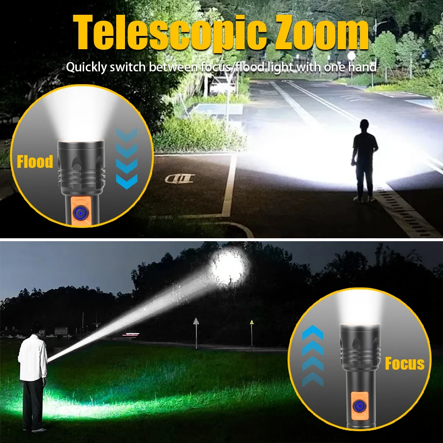 야외 캠핑 낚시를 위한 텔레스코픽 줌 슈퍼 밝은 전술  - Outdoor Power For Lights 리뷰 및 가격