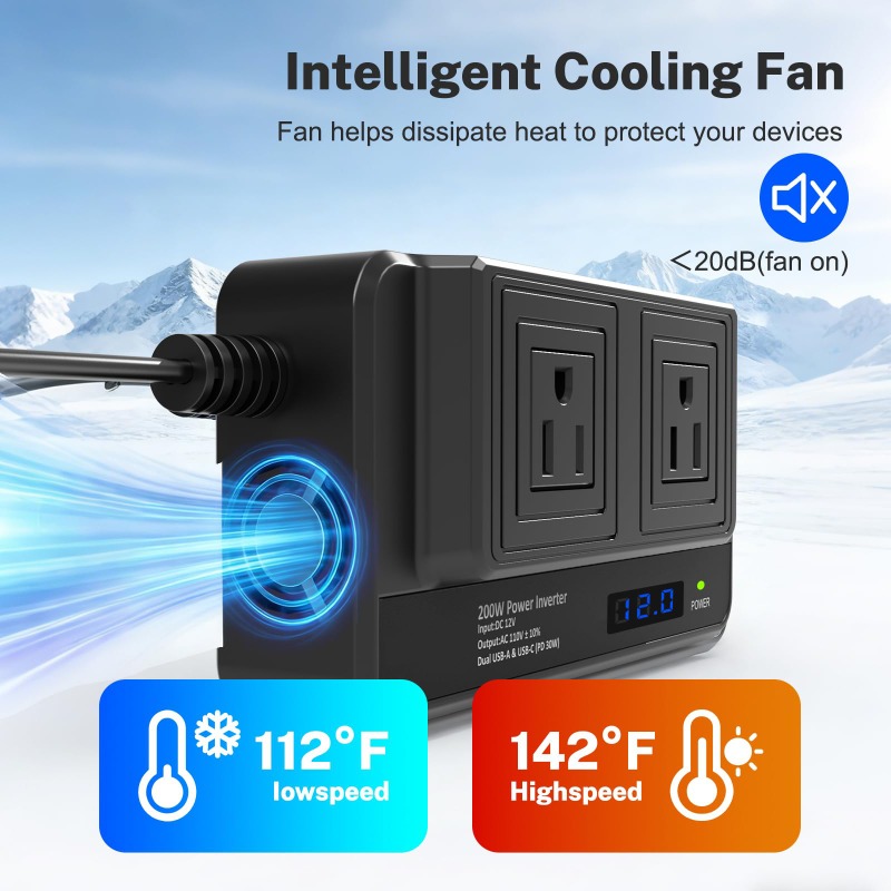 200W 차량용 인버터 전력 변환기, 2개의 USB 포 - Outdoor Usb Power Adapter 리뷰 및 가격