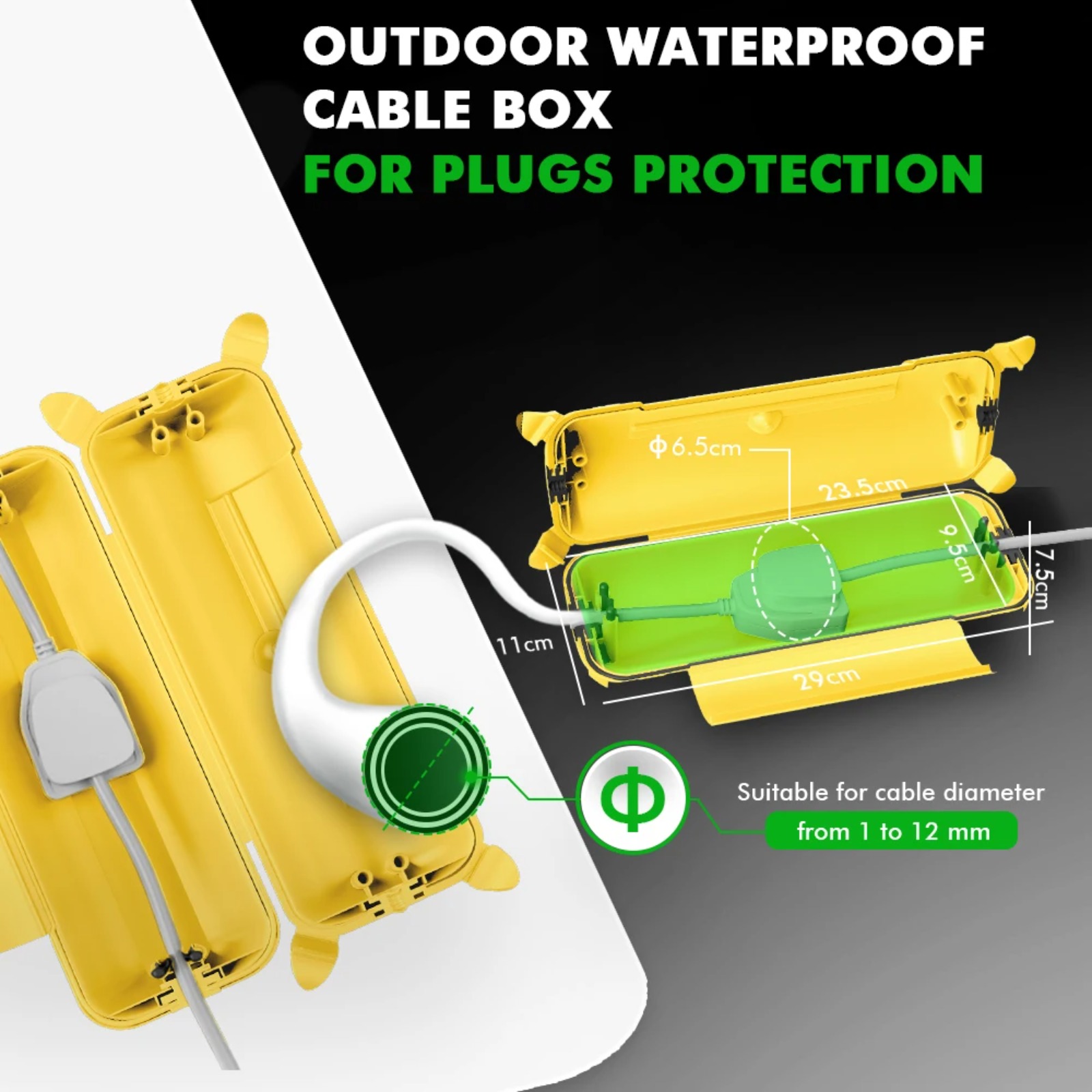 IP44 방수 야외 연장 코드 커버 29x11x7.5c - Outdoor Power Strip 리뷰 및 가격