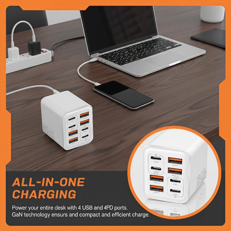 240W GaN USB C 충전기 8 in 1 고속 충 - Outdoor Usb Power Adapter 리뷰 및 가격