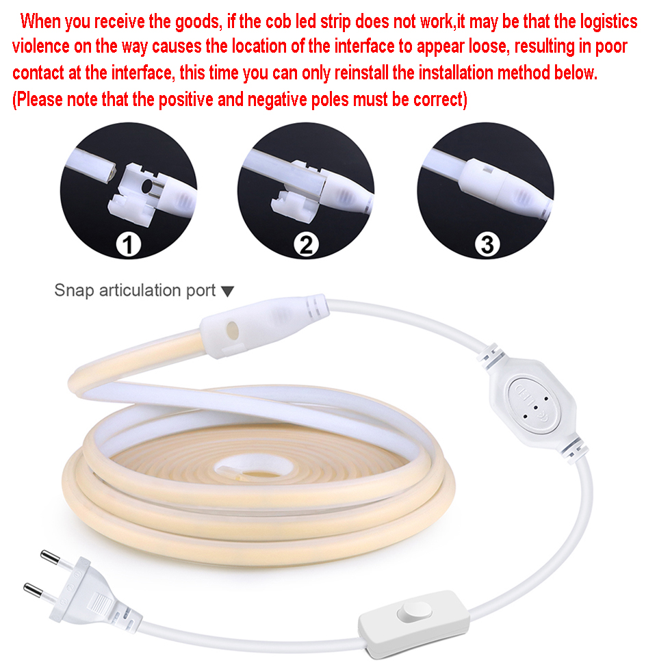 110V 220V Cob LED 스트립 라이트 슈퍼 브 - Outdoor Power Strip 리뷰 및 가격