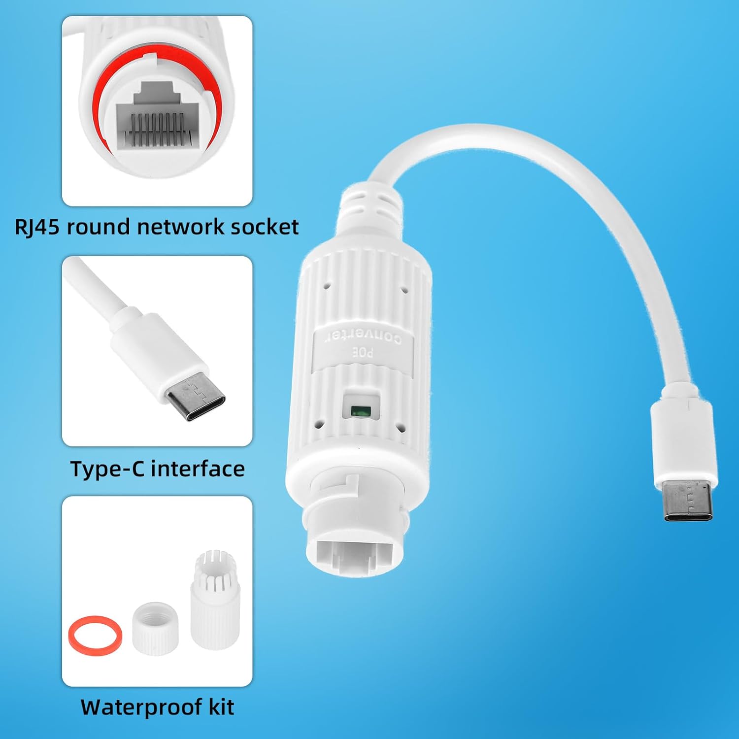 POE-USB-C 전원 변환기, 실외 방수 RJ45 암 - Outdoor Usb Power Adapter 리뷰 및 가격