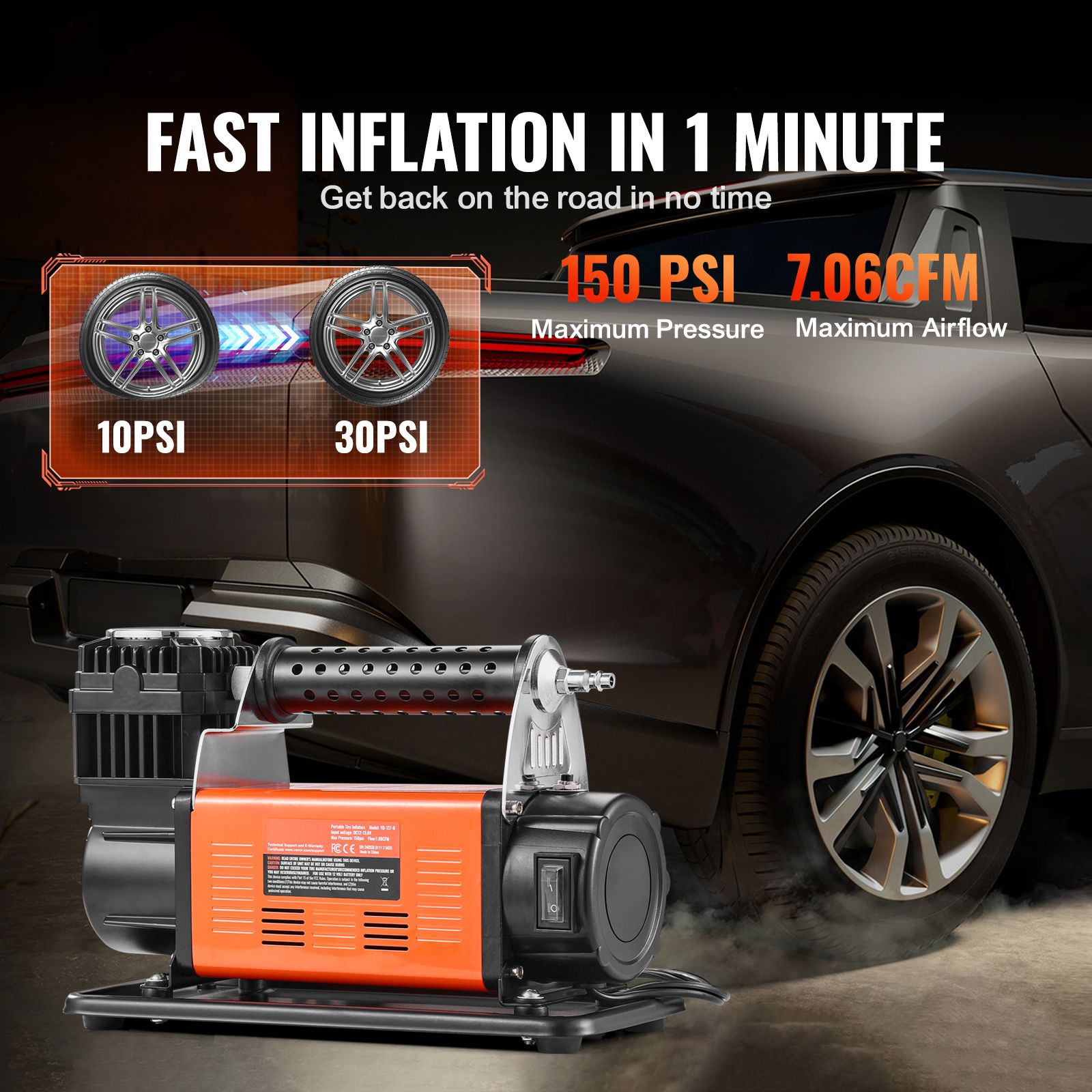 12V 휴대용 타이어 공기 주입기, 7.06CFM 고성 - Air Compressor Portable 리뷰 및 가격